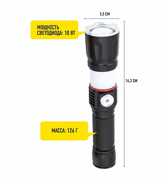фото FORESTER MOBILE OEC-2 Аккумуляторный тактический фонарь ( есть сильный магнит, USB зарядка, функция светильника, фокусировка света, водонепроницаемый)